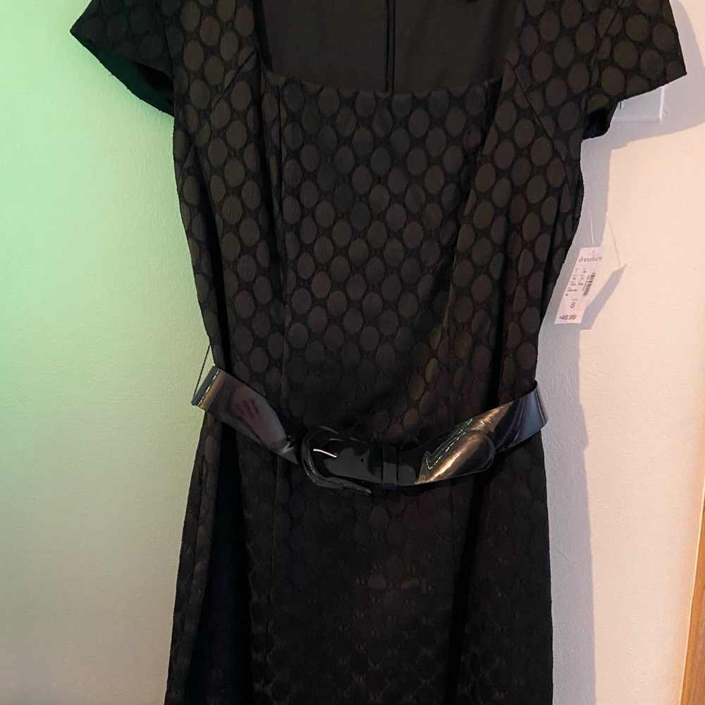 Dress barn dress size 8. Black/black polka dots. Cap sleeve. Knee length